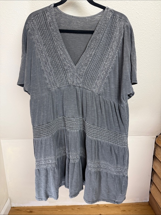 Lucky Brand Dresses & Skirts - LUCKY BRAND Tiered Dress with Lace & Tucks XL